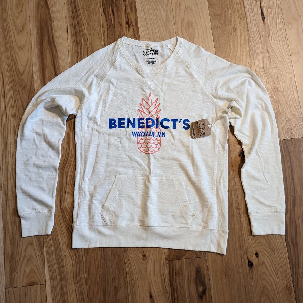 🎉4 for$25🎉 BENEDICT'S Vintage Classic Printed Crew Long Sleeve Sweatshirt XL